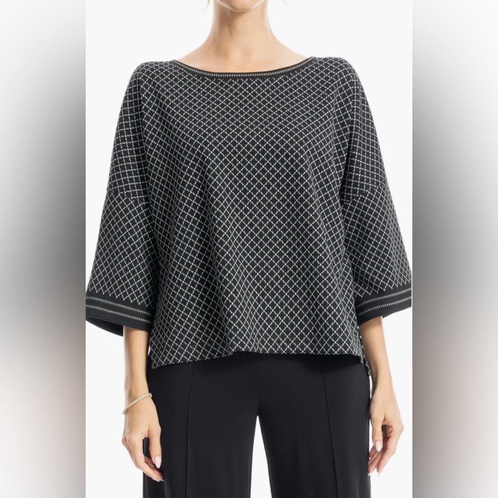 Max Studio Oversize Double Knit Diamond Pattern T… - image 5